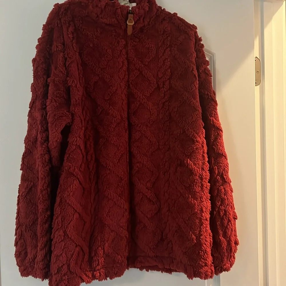 Cozy Red Sherpa Jacket - Picture 2 of 5
